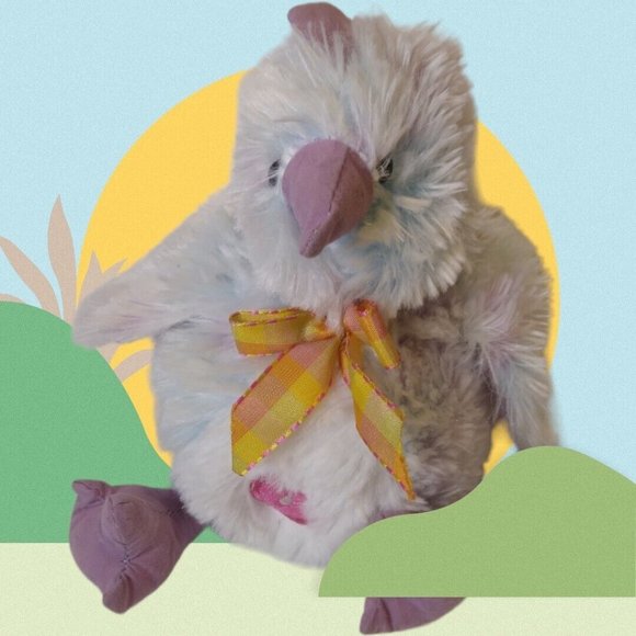 GOFFA Easter Chirping White Baby Bird with Purple Trim & Yellow Paid Bow 6" Toy - Picture 15 of 15